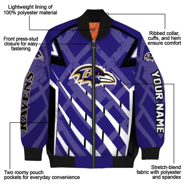 customized baltimore ravens chevron angles purple bomber jacket new arrival