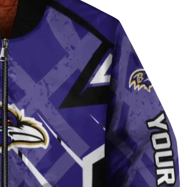 customized baltimore ravens chevron angles purple bomber jacket premium grade