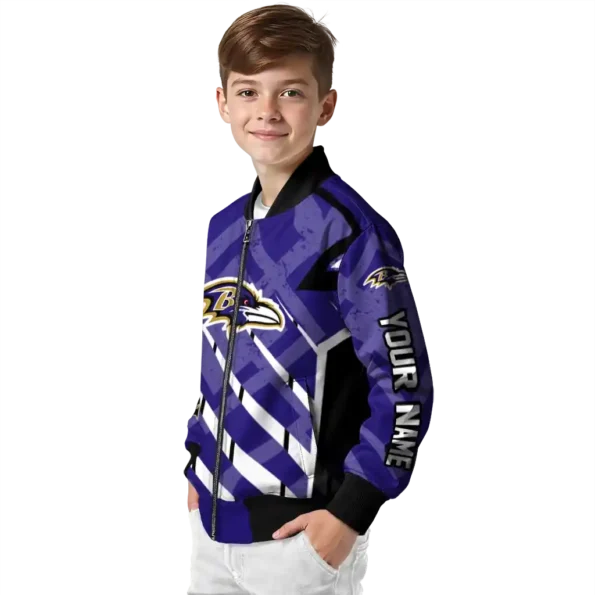 customized baltimore ravens chevron angles purple bomber jacket trendy
