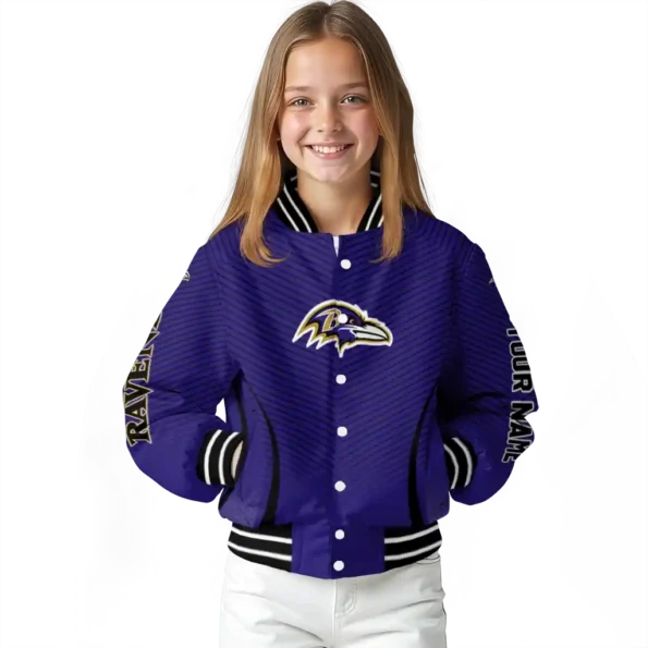 customized baltimore ravens chevron arrow purple varsity jacket top rated.webp