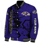 customized baltimore ravens hexagon cluster purple black varsity jacket best selling.webp