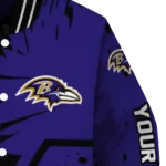 customized baltimore ravens hexagon cluster purple black varsity jacket best selling.webp