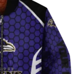 customized baltimore ravens hexagon grid purple bomber jacket best selling