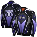 customized baltimore ravens mesh chest black crocs black bomber jacket best selling