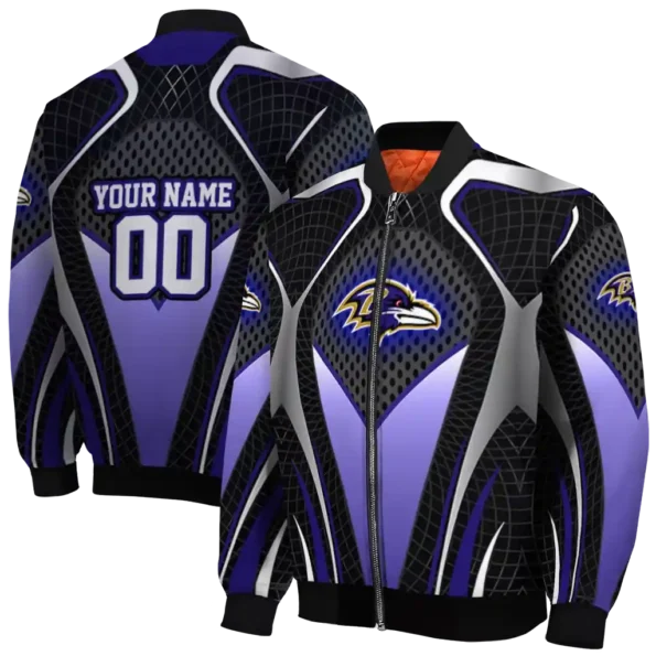 customized baltimore ravens mesh chest black crocs black bomber jacket fashion forward