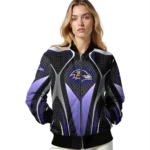 customized baltimore ravens mesh chest black crocs black bomber jacket best selling