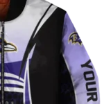 customized baltimore ravens mesh effect purple black bomber jacket best selling