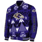 customized baltimore ravens pyramid shapes purple varsity jacket best selling.webp