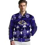 customized baltimore ravens pyramid shapes purple varsity jacket best selling.webp