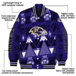 customized baltimore ravens pyramid shapes purple varsity jacket best selling.webp