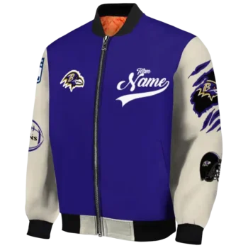 customized baltimore ravens razorback outline purple nude bomber jacket best selling