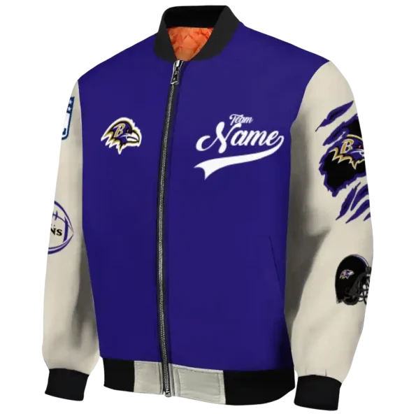 customized baltimore ravens razorback outline purple nude bomber jacket best selling