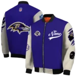 customized baltimore ravens razorback outline purple nude bomber jacket best selling