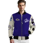 customized baltimore ravens razorback outline purple nude bomber jacket best selling