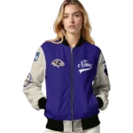 customized baltimore ravens razorback outline purple nude bomber jacket best selling