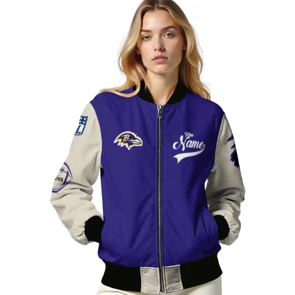 customized baltimore ravens razorback outline purple nude bomber jacket latest model