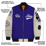 customized baltimore ravens razorback outline purple nude bomber jacket best selling