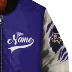 customized baltimore ravens razorback outline purple nude bomber jacket best selling