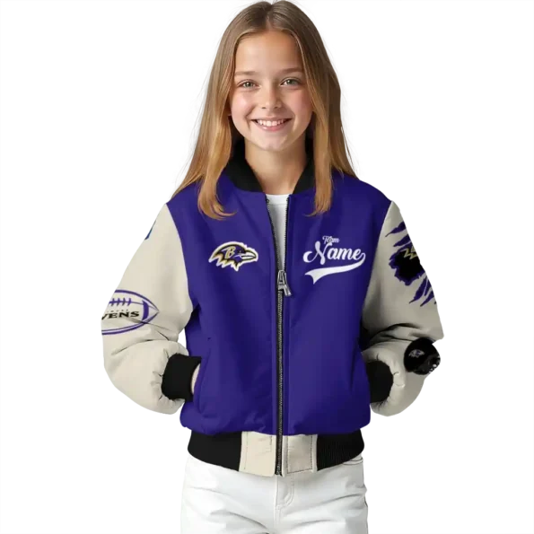 customized baltimore ravens razorback outline purple nude bomber jacket top rated