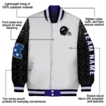 customized baltimore ravens speckled arms purple gray varsity jacket best selling.webp
