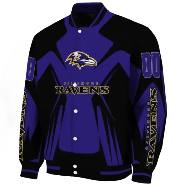 customized baltimore ravens spider mark purple black crocs varsity jacket best selling.webp