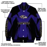 customized baltimore ravens spider mark purple black crocs varsity jacket best selling.webp