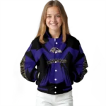 customized baltimore ravens spider mark purple black crocs varsity jacket best selling.webp