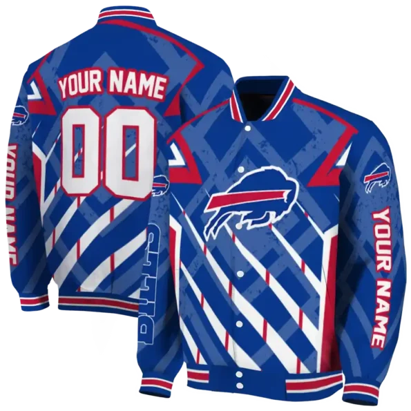 customized buffalo bills chevron angles blue varsity jacket fashion forward.webp