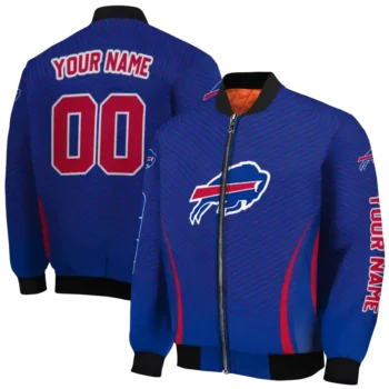 customized buffalo bills chevron arrow blue bomber jacket fashion forward