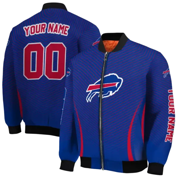 customized buffalo bills chevron arrow blue bomber jacket fashion forward