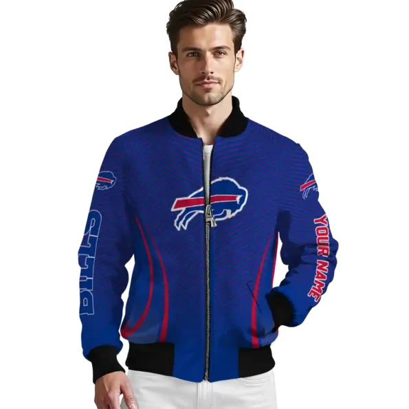 customized buffalo bills chevron arrow blue bomber jacket high quality