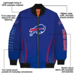 customized buffalo bills chevron arrow blue bomber jacket best selling