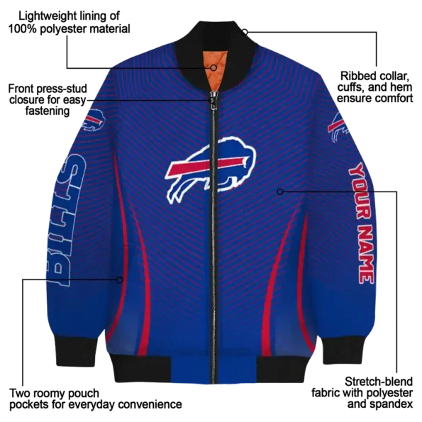 customized buffalo bills chevron arrow blue bomber jacket new arrival
