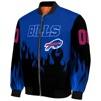 customized buffalo bills flame border blue black bomber jacket best selling