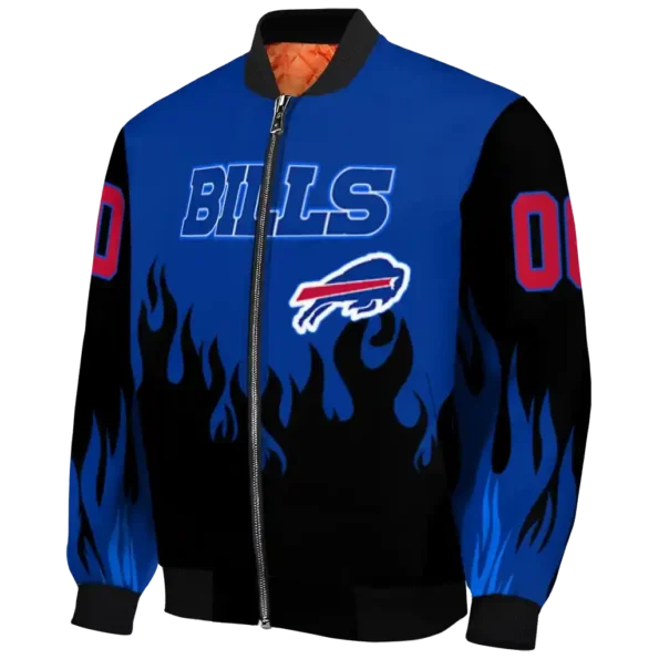 customized buffalo bills flame border blue black bomber jacket best selling