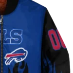 customized buffalo bills flame border blue black bomber jacket best selling