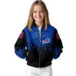 customized buffalo bills flame border blue black bomber jacket best selling