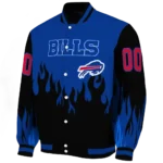 customized buffalo bills flame border blue black varsity jacket best selling.webp