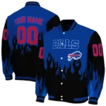 customized buffalo bills flame border blue black varsity jacket best selling.webp