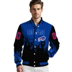 customized buffalo bills flame border blue black varsity jacket best selling.webp