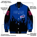 customized buffalo bills flame border blue black varsity jacket best selling.webp