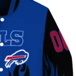 customized buffalo bills flame border blue black varsity jacket best selling.webp