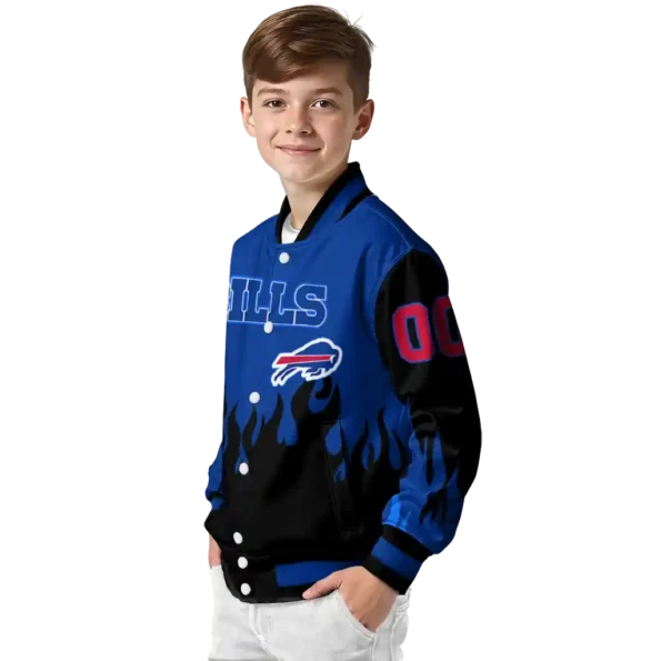 customized buffalo bills flame border blue black varsity jacket trendy.webp
