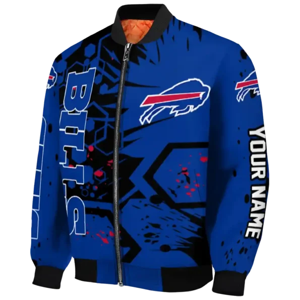 customized buffalo bills hexagon cluster blue black bomber jacket best selling