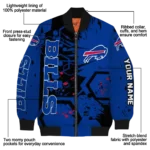 customized buffalo bills hexagon cluster blue black bomber jacket best selling