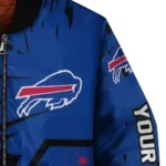 customized buffalo bills hexagon cluster blue black bomber jacket best selling