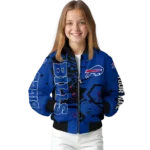 customized buffalo bills hexagon cluster blue black bomber jacket best selling