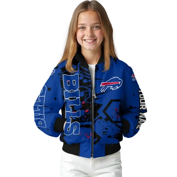 customized buffalo bills hexagon cluster blue black bomber jacket top rated