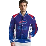 customized buffalo bills hexagon grid blue varsity jacket best selling.webp