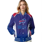 customized buffalo bills hexagon grid blue varsity jacket best selling.webp